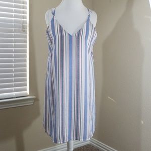 Patriotic colors dress red white and blue Large slip dress